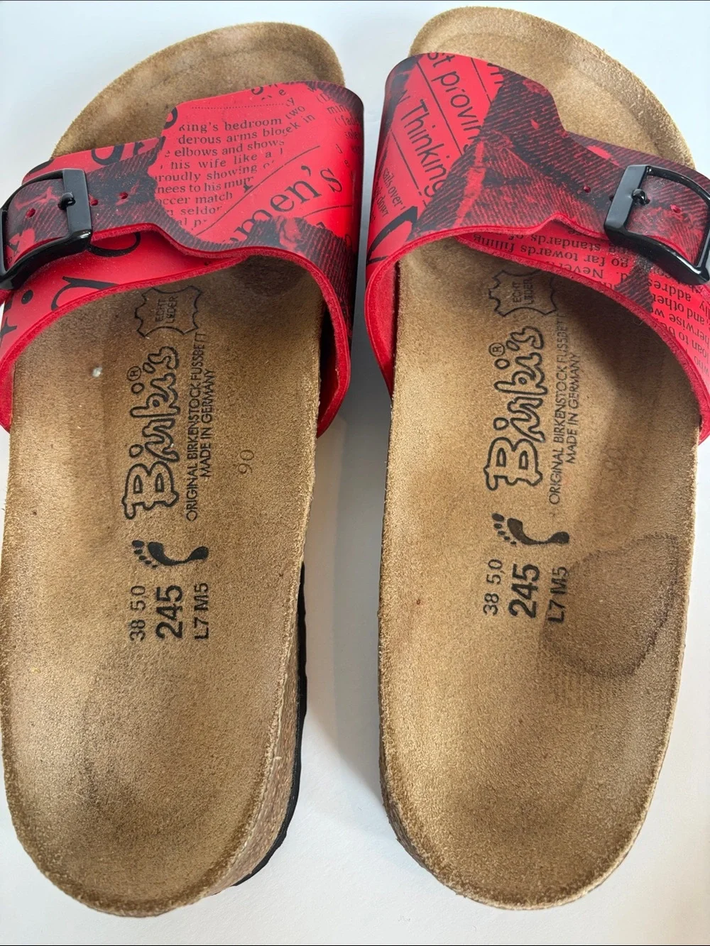 Birki's by Birkenstock Madrid Jeans News Red Style Sandals